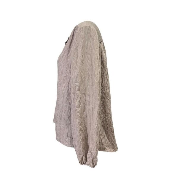 Ann Taylor Brown Button Front Longsleeve Blouse Oversized Relaxed Fit sz Small - Picture 4 of 8